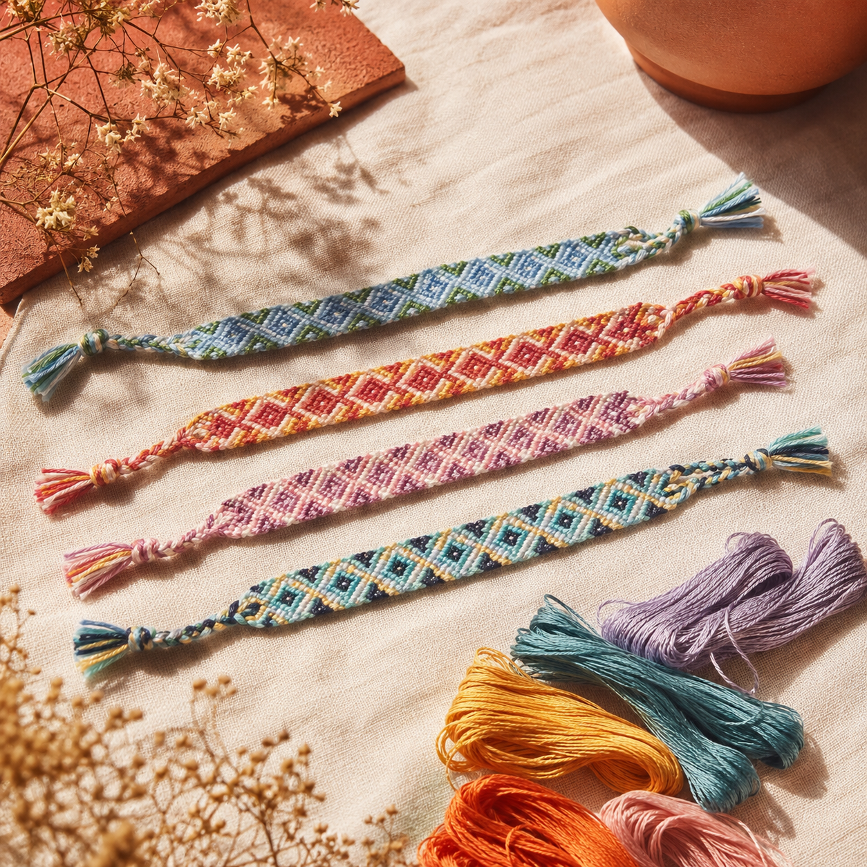 Friendship Bracelet Masterclass Kit — finished make with kit materials