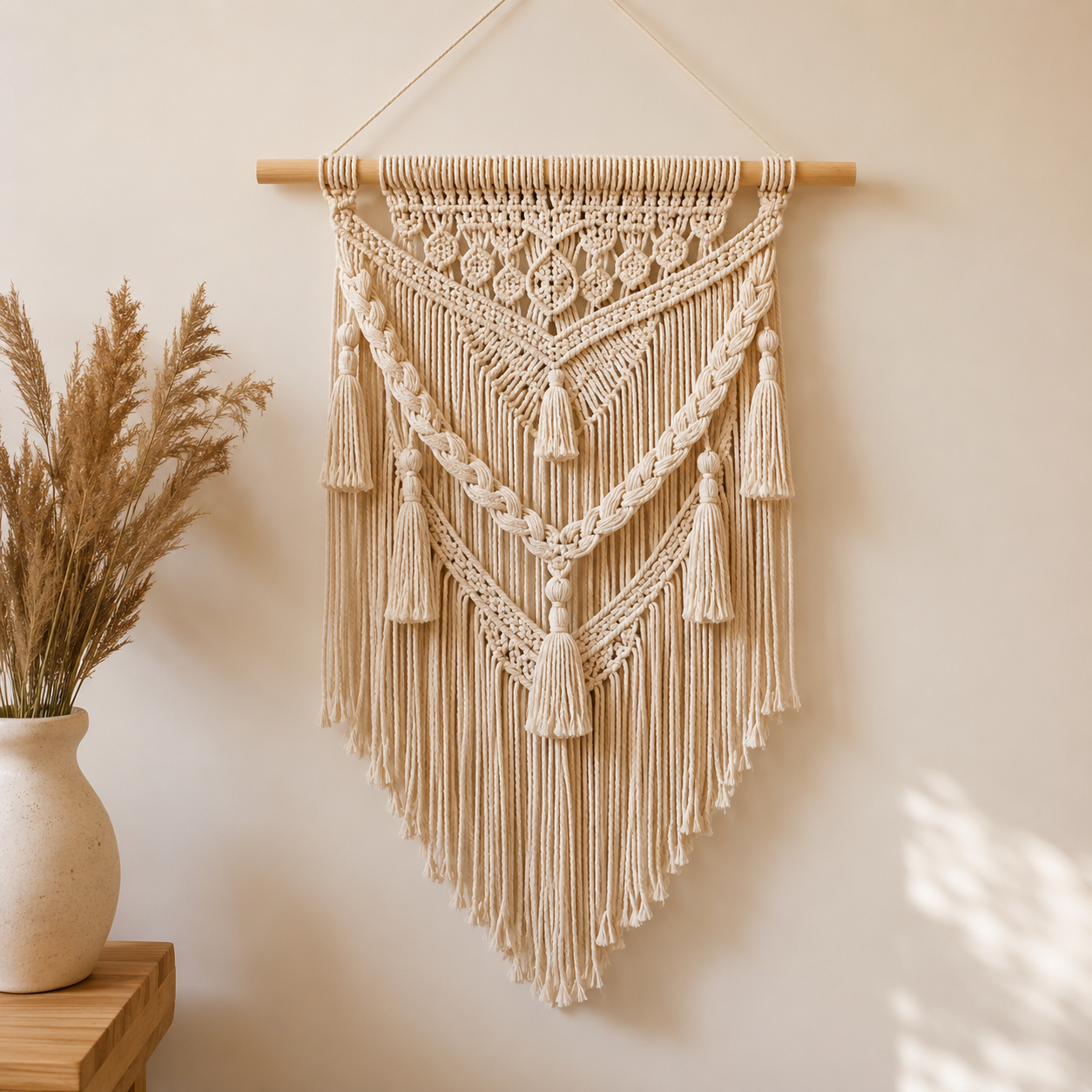 Macramé Wall Hanging Kit — finished make with kit materials